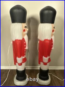 1988 TPI Nutcracker Soldiers Christmas Blow Mold 38 inch Matching Pair Vintage 2