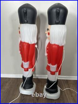 1988 TPI Nutcracker Soldiers Christmas Blow Mold 38 inch Matching Pair Vintage 2