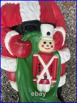 1997 Grand Venture Santa with Toy Soldier Christmas Blow Mold 38' Lights Up USA