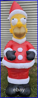 2002 Gemmy Airblown Inflatable Homer Simpson Santa 8' Tall Recoated for Parts