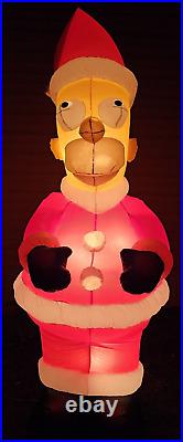 2002 Gemmy Airblown Inflatable Homer Simpson Santa 8' Tall Recoated for Parts