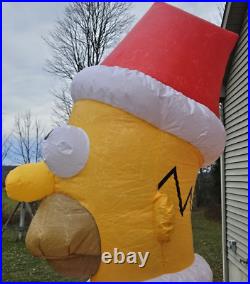 2002 Gemmy Airblown Inflatable Homer Simpson Santa 8' Tall Recoated for Parts