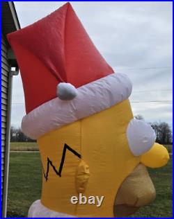 2002 Gemmy Airblown Inflatable Homer Simpson Santa 8' Tall Recoated for Parts