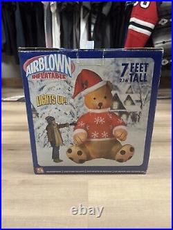 2004 Gemmy Airblown Inflatable 7ft Christmas Teddy Bear NEW (VERY RARE)
