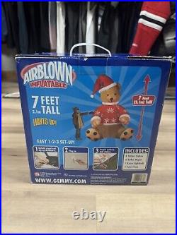 2004 Gemmy Airblown Inflatable 7ft Christmas Teddy Bear NEW (VERY RARE)