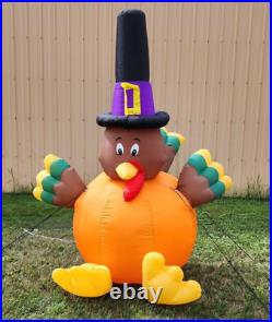 2004 Gemmy Airblown Inflatable 8 ft Just Inflate & Celebrate Thanksgiving Turkey