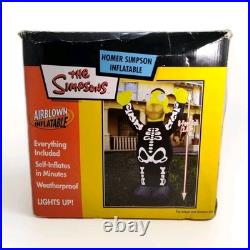 2004 Gemmy Homer Simpson Skeleton Lighted Halloween Airblown Inflatable (Read)