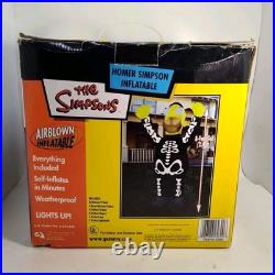 2004 Gemmy Homer Simpson Skeleton Lighted Halloween Airblown Inflatable (Read)