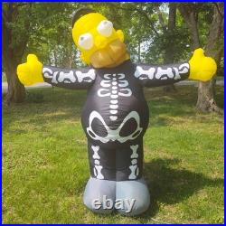 2004 Gemmy Homer Simpson Skeleton Lighted Halloween Airblown Inflatable (Read)