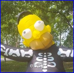 2004 Gemmy Homer Simpson Skeleton Lighted Halloween Airblown Inflatable (Read)
