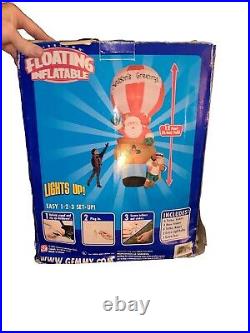 2005 Gemmy 12 FOOT Floating Inflatable Lights Up Hot Balloon Santa TESTED