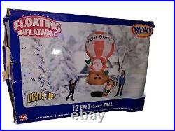 2005 Gemmy 12 FOOT Floating Inflatable Lights Up Hot Balloon Santa TESTED