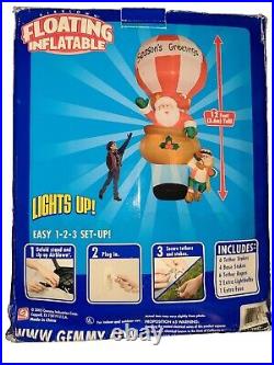 2005 Gemmy 12 FOOT Floating Inflatable Lights Up Hot Balloon Santa TESTED