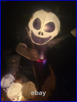 2006 Gemmy Halloween 6ft Whirlwind Globe Airblown Inflatable Skulls Grim Reaper