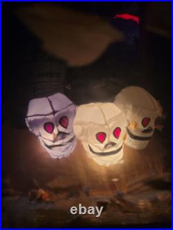 2006 Gemmy Halloween 6ft Whirlwind Globe Airblown Inflatable Skulls Grim Reaper