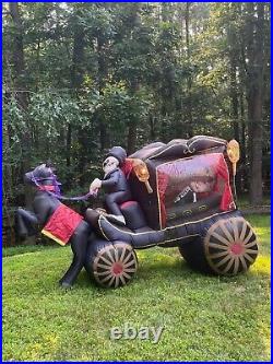 2007 Gemmy Airblown Inflatable Walmart 8ft Halloween Carriage Hearse With Coffin