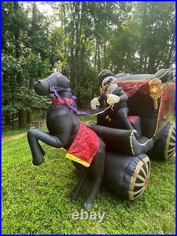 2007 Gemmy Airblown Inflatable Walmart 8ft Halloween Carriage Hearse With Coffin