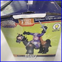 2008 Gemmy 7' Lighted Halloween Headless Knight Horseman Inflatable Airblown