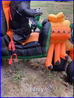 2009 Gemmy 7' Hot Rod Hearse With Dracula Lighted Airblown Inflatable Works