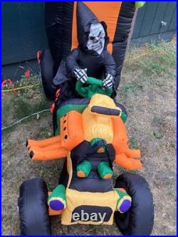 2009 Gemmy 7' Hot Rod Hearse With Dracula Lighted Airblown Inflatable Works