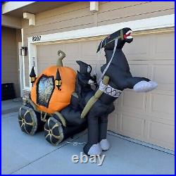 2010 Reaper Riding Horse Drawn Carriage Halloween Inflatable Yard Decoration