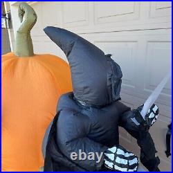 2010 Reaper Riding Horse Drawn Carriage Halloween Inflatable Yard Decoration
