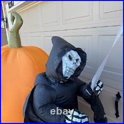 2010 Reaper Riding Horse Drawn Carriage Halloween Inflatable Yard Decoration