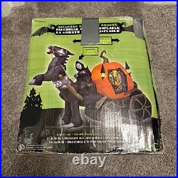 2010 Reaper Riding Horse Drawn Carriage Halloween Inflatable Yard Decoration
