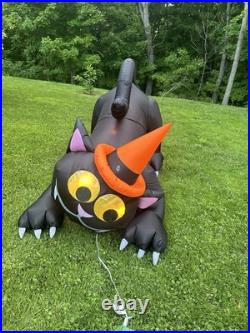2012 Gemmy Halloween Inflatable Googlie Eye Animated Cat Inflatable Rare