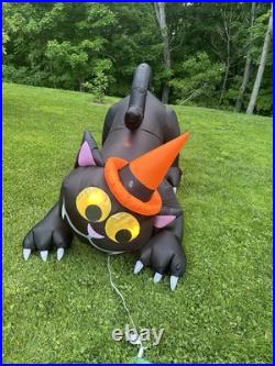 2012 Gemmy Halloween Inflatable Googlie Eye Animated Cat Inflatable Rare