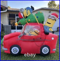 2016 Gemmy 8' Minions In Car withChristmas Tree Lighted Airblown Inflatable 2016 Gemmy 8' Minions In Car withChristmas Tree Lighted Airblown Inflatable