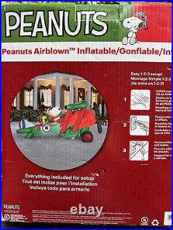 2017 Colossal 12' Animated Peanuts Snoopy Christmas Inflatable Airplane-NEW