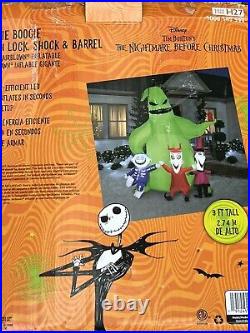 2021 Gemmy 9' Oogie Boogie Lock Shock Barrel Scene Airblown Halloween Inflatable