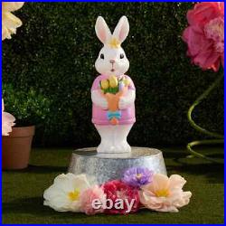 2025 Cracker Barrel Pink Bunny with Flowers Blow MoldNEWFREE SHIPPING