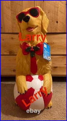 2025 Golden Retriever With Beach Ball Blow Mold 2.5' Home Depot Home Accents New
