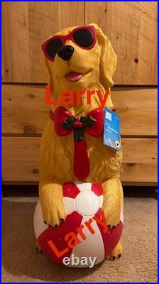 2025 Golden Retriever With Beach Ball Blow Mold 2.5' Home Depot Home Accents New