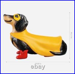 2025 Halloween Blow Mold Super Hero Dachsund Weiner Wiener Dog Statue 14-in