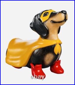 2025 Halloween Blow Mold Super Hero Dachsund Weiner Wiener Dog Statue 14-in