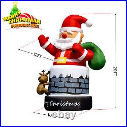 20/26/33FT Giant Christmas Inflatable Santa Claus Outdoor Lawn Decoration Xmas
