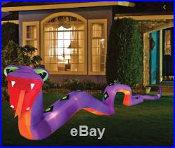 20' LED Lighted Inflatable Giant Snake Halloween Airblown Outdoor Decoration
