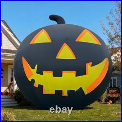 26FT Giant Inflatable Halloween Pumpkin Yard Decoration withBlower LED Black