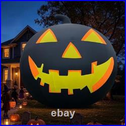 26FT Giant Inflatable Halloween Pumpkin Yard Decoration withBlower LED Black