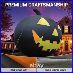 26FT Giant Inflatable Halloween Pumpkin Yard Decoration withBlower LED Black