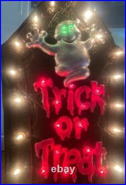 26 Trick or Treat Lighted Tombstone vintage vacuum form retired Halloween withbox