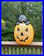 28 Lighted Halloween Blow Mold Jack-O-Lantern Pumpkin Black Cat TPI Canada’94