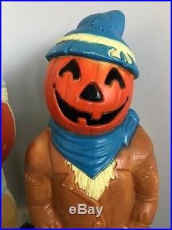 2 EMPIRE Halloween Pumpkin Head Scarecrow BlowMold 34 Yard Decoration Blow Mold