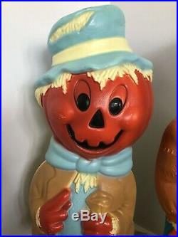 2 EMPIRE Halloween Pumpkin Head Scarecrow BlowMold 34 Yard Decoration Blow Mold