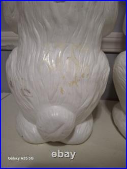 2 Empire Easter Rabbit Plastic Blow Mold White 1995 Bunny Basket 22 You get 2