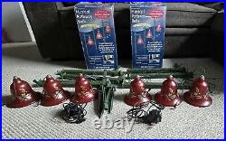 2 Mr. Christmas Lighted Musical Pathway Bells Green Red Tested Works FLAWS READ