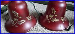 2 Mr. Christmas Lighted Musical Pathway Bells Green Red Tested Works FLAWS READ